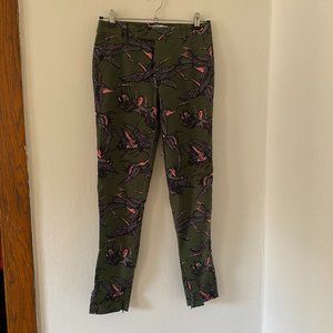 RACHEL Rachel Roy Olive Crane Print Ankle Pants